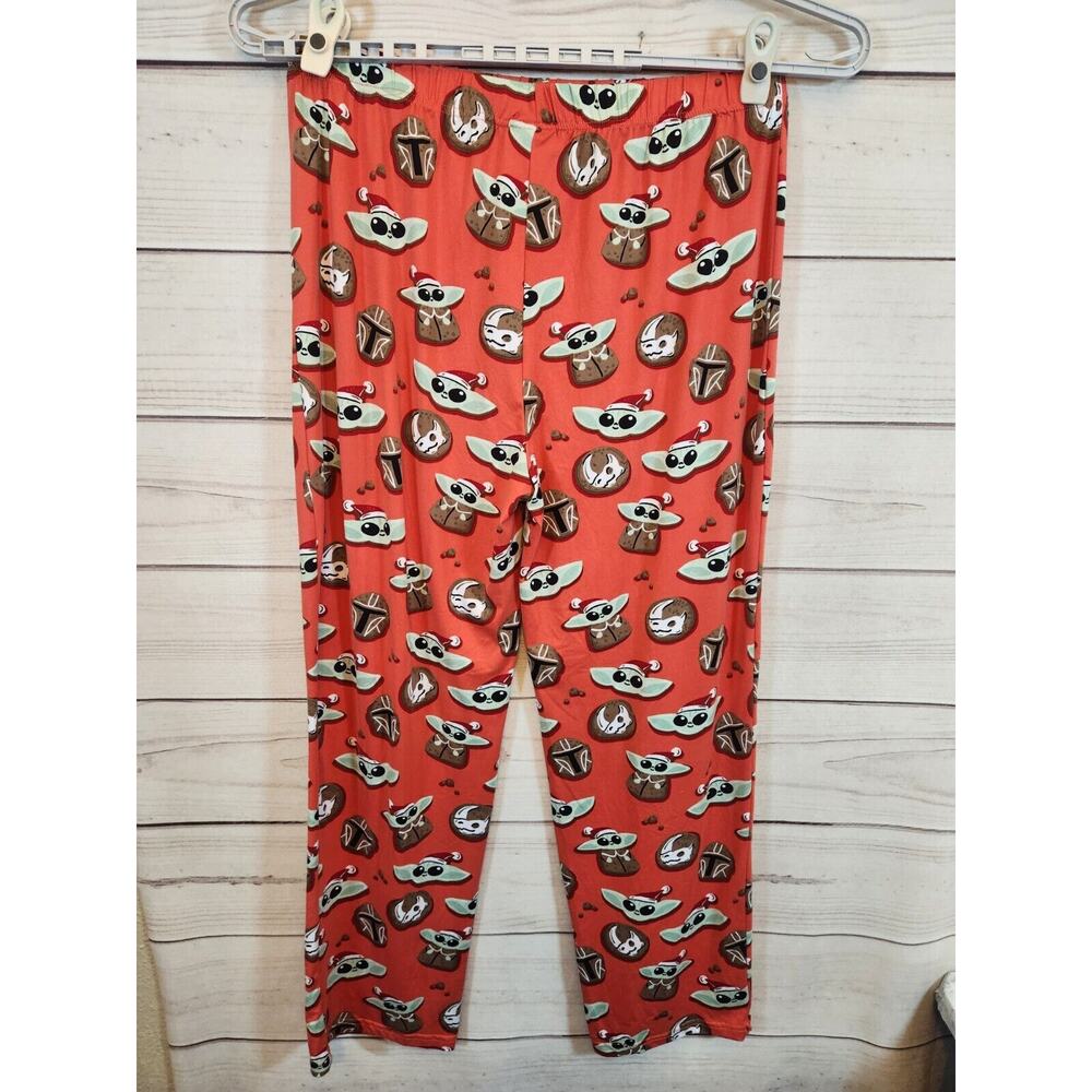 Star Wars Mens Red Baby Yoda Mandalorian Printed Pajama Pants Size XL - Picture 2 of 7